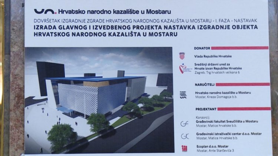 NOVE TENZIJE U MOSTARU Sporna izgradnja Hrvatskog narodnog kazališta