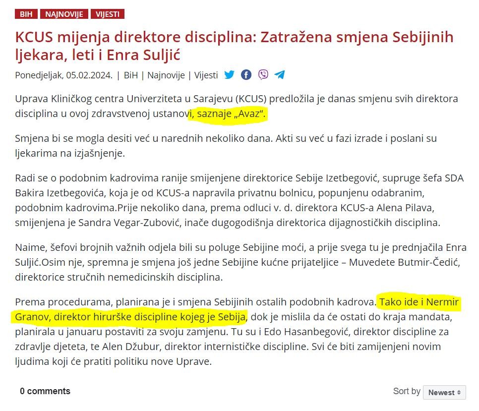 Avaz Pisao Pa Brisao Kako Je Ime Dr Nermira Granova Misteriozno