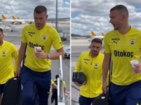 FENERBAHČE OTPUTOVAO U MOLDAVIJU: U centru pažnje na aerodromu u Istanbulu bili su Edin Džeko i Dušan Tadić.(VIDEO)